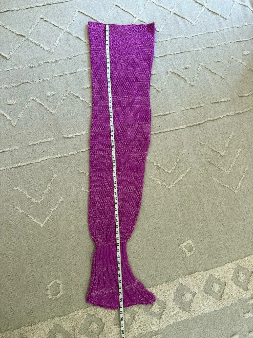 Kids Purple Mermaid Tail Blanket - Cozy Knit